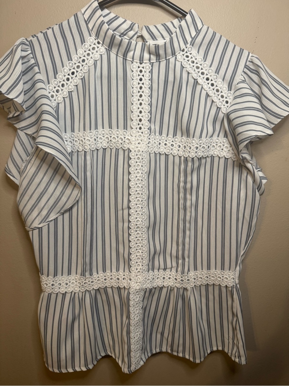 7th Avenue Design Studio Striped Top - Blue & White